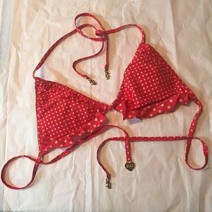 Juicy Couture red polka dot bikini top size M